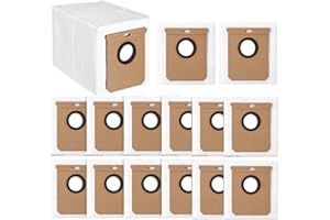 Hoxxu 16 Pack 2.5L Large Vacuum Dust Bags for Eufy L50 SES L60 SES Vacuum Cleaner Self-Emptying Dock,Replacement Dust Bag for Conga Home 1000,8090 Ultra,9090AI (16 Pack Dust Bags Replacement)