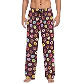 Ollabaky Men's Pajama Pants Cartoon Dinosaur Pjs Bottoms with Pockets Sleep Lounge Pants for Men