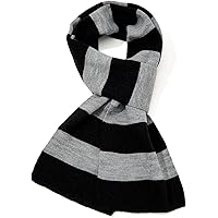 TrendsBlue Premium Soft Knit Striped Scarf, Black & White at TrendsBlue Premium Soft Knit Striped Scarf, Black & White at