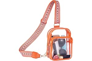 FINGUOLA Clear Bag Stadium Approved,Clear Sling Bag for Women Concerts Sports Travelling Hiking Running with Adjustable Strap