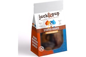 Jack&Pup Filled Cow Hooves for Dogs, Cow Hoofs for Dogs, Natural Dog Chews, Stuffed Bones (Bacon and Cheese Flavor) 5 Pack