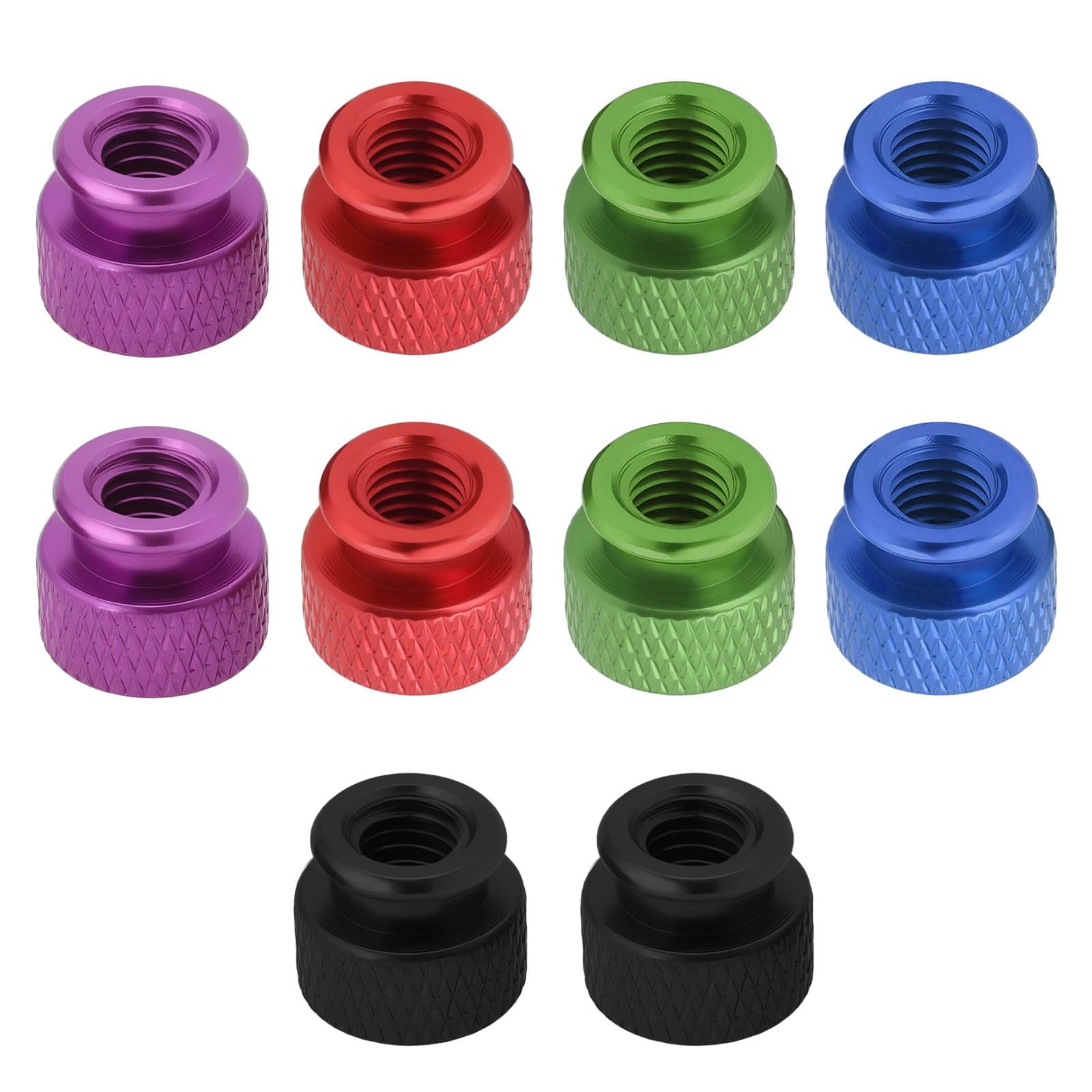 The Lord of the Tools 10PCS Knurled Thumb Nut M6x1.0mm Aluminum Alloy with Collar High Head Blind Hole Knurled Thumb Nuts 10x10x12.05mm for Computer Case