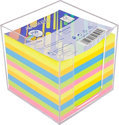 Westcott Note Block Colourful 750 Sheets 9x9 cm in Box 5 Colours FSC
