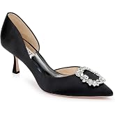 Badgley Mischka Women's Fabia II Kitten Heels with Crystal Buckle