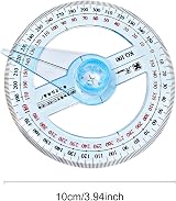 MEKEET 360 Degree Protractor 2Pcs Circle Ruler 10cm Plastic Protractor for view 2
