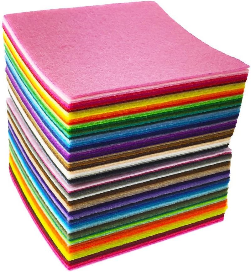 SuperHandwerk 44Pcs Filzstoff Farbig Bastelfilz Steif Vliesstoff DIY