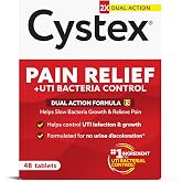 Cystex Dual-Action UTI Pain Relief Tablets, Fast-Acting, 48 Count | Urinary Pain Relief Support for Burning, Urgency, &amp; Discomfort, Methenamine &amp; Sodium Salicylate Formula, Non-Staining
