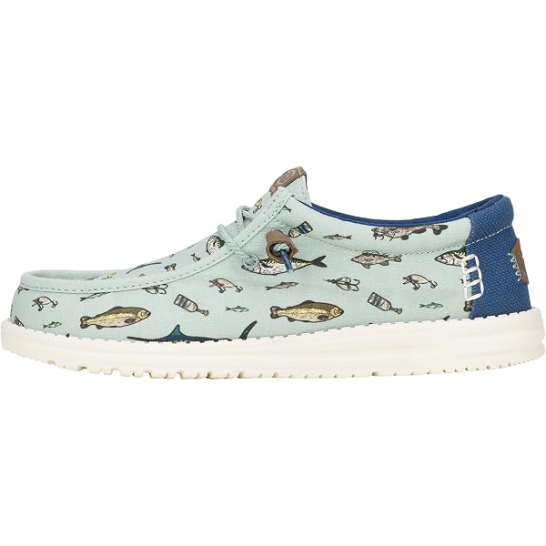 Hey Dude Wally H2O Fish Camo Men’s Size 13 Slip On Loafer Casual 41842-1DF Shoe Hey Dude Wally H2O Fish Camo White/ Blue / | Mercari main image 4
