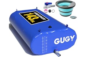 GUGY Portable 143 Gallon Water Bladder for Truck Bed,Carrier Cart, Large Water Bob Bathtub Emergency Water Bladder for Outdoor RV & Car Camping,Water Storage Bladder with Spigot,Overflow Kit-Blue 540L