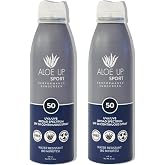 Aloe Up Sport Sunscreen Spray SPF 50, Water Resistant,6 oz | Broad-spectrum SPF 50; Water resistant up to 80 min;With aloe vera gel, fragrance-free