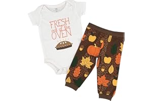 UNIQUE BABY Baby Boys Girls 2pc Outfit Set Short Sleeve Bodysuit with Pants