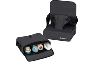 Safety 1st Feed 'N Fold Travel Feeding Booster - Lightweight, Compact & Portable With Carry Strap, Ample Storage & Secure Har