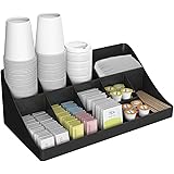 Mind Reader 11 Compartment Breakroom Coffee Condiment Organizer, Black