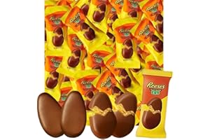 SWEETSOME Reese'sEggs Milk Chocolate and Peanut Butter Peanut Butter Snack Size Eggs, Easter Basket Chocolate Candy - Individually Wrapped 0.6oz Candy Bar - Bulk Pack - 2 Pound (Pack of 1)