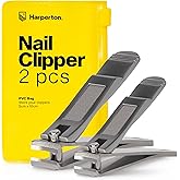 Ultra Sharp Nail Clippers Set for Men &amp; Women - 2 Pack Professional Stainless Steel Toe Nail Clippers with Built-in File &amp; Travel Case - Heavy Duty Fingernail Clippers Kit for Thick Nails for Seniors