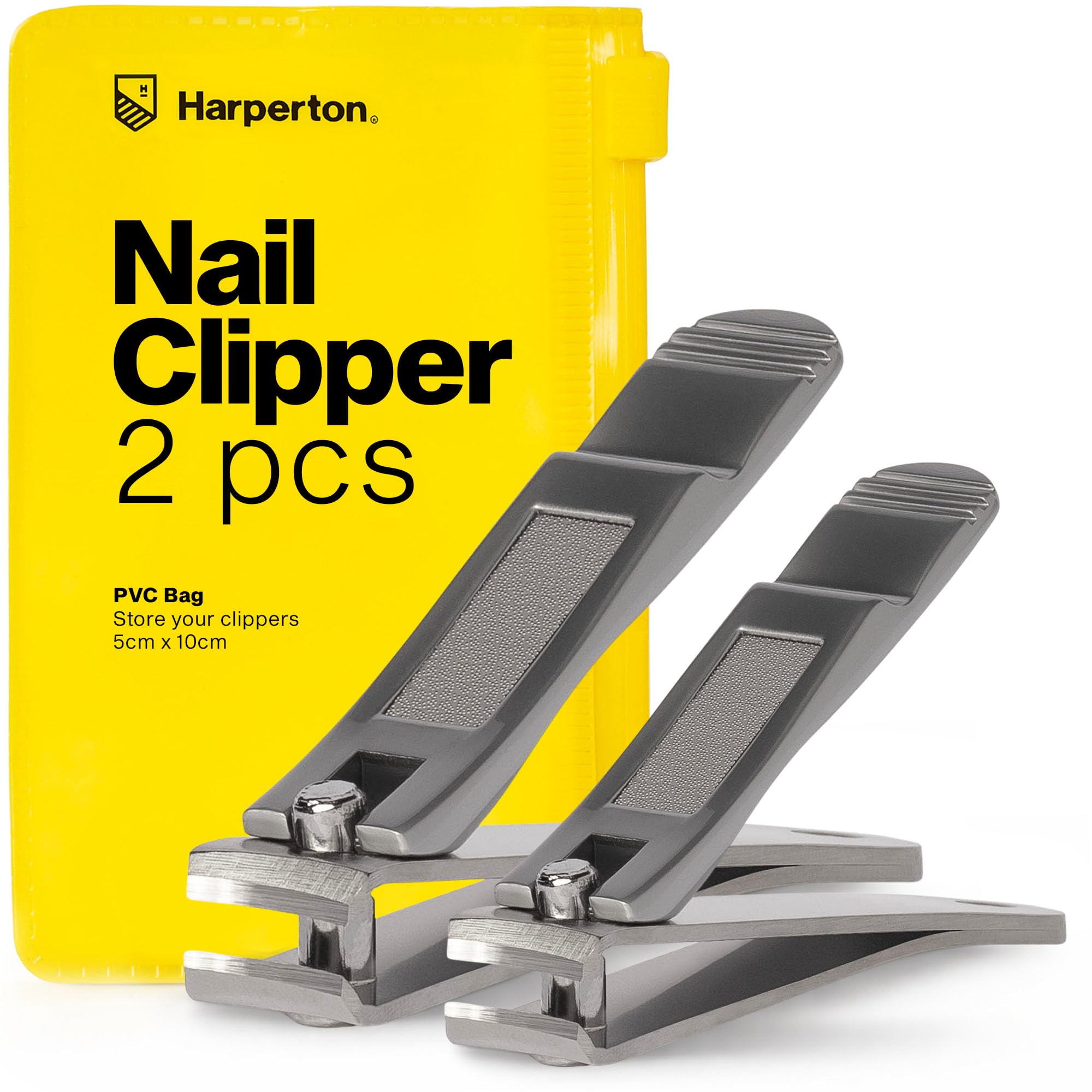 Harperton Klipit Nail Clipper Set - Fingernail + Toenail - Stainless Steel Finger Nail Clippers Cutter for Men Women