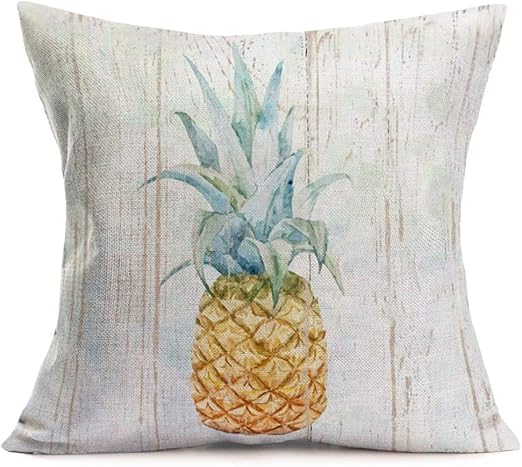 Amazon Com Sharej Pineapple Decorative Pillow Covers Wood Grain