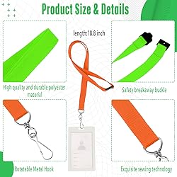 Patelai 60 Pcs Breakaway Lanyards with J Hook Bulk