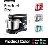 Aucma Stand Mixer 6.2L 1400W with Bowl Beater Hook Whip Black view 3