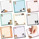 Leezead 600Pcs Cute Dog Sticky Notes, Cartoon Dog Animal Sticky Notes Kawaii Self-Stick Memo Pads for Dog Lover Office Home School Supplies
