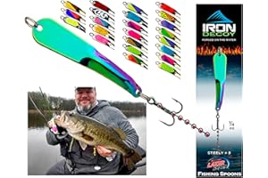 IRON DECOY Steely Fishing Lure Spoon, Casting, Trolling, Jigging, Ice, Lake, River, Stream, Freshwater, Trout, Bass, Walleye, Salmon, Crappie, Pike