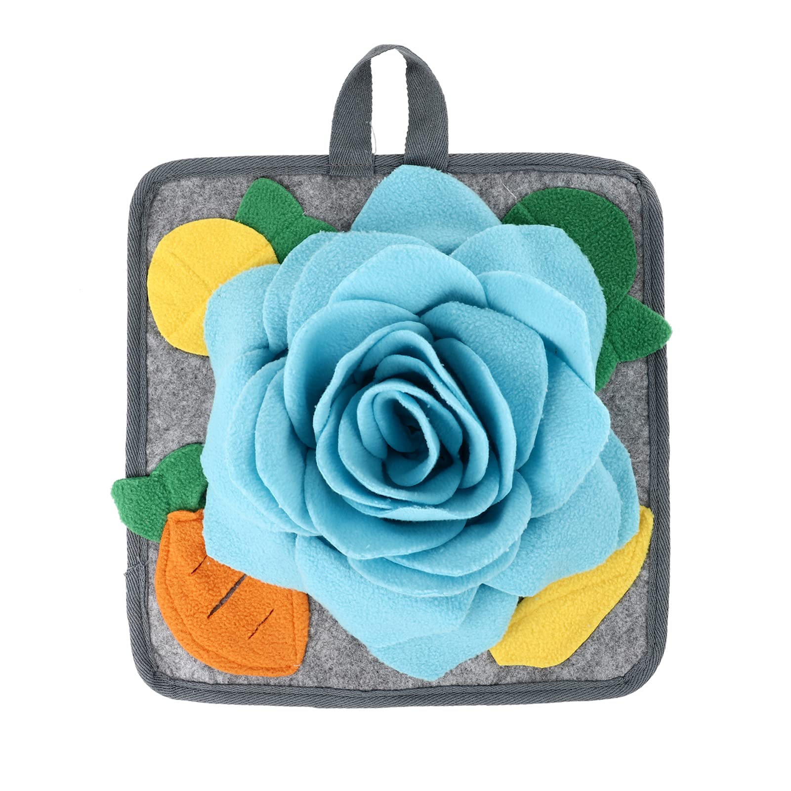 Hemobllo Rabbit Foraging Mat- Durable& Easy to Fill, Interactive Feeding Mat for Rabbits, Guinea Pigs, Chinchillas, Ferrets, Small Animals, Dogs, Blue, 30X30X3CM