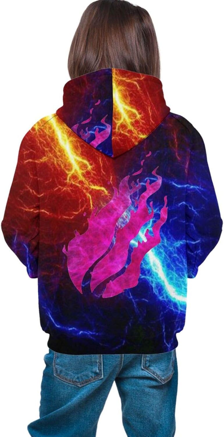 LOSIAN 3D Printed Children's Preston Fire Nation Playz Gamer Flame Pullover Hoodie Sweatshirt for Girls/Teen/Kid's/Boys: Clothing