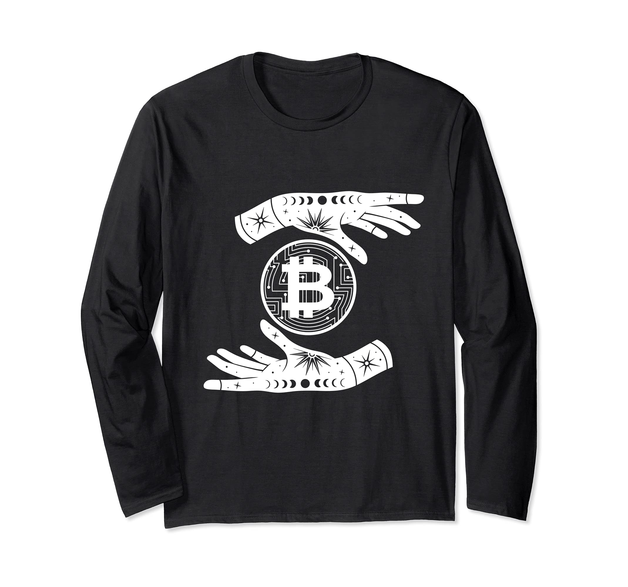 Bitcoin Hodl Hand Holding Cryptocurrency Digital Coin BTC Long Sleeve T-Shirt