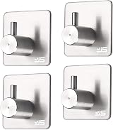 JS Stainless Steel Adhesive Hooks for Kitchen Bathroom Closet - Waterproof view 2