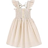 JEELLIGULAR Toddler Dress Ruffle Sleeveless Button Down Dress for Toddler Girl Dress Summer Beach Casual A-line Sundress