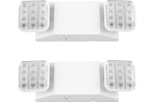 SUNCO LIGHTING Sunco LED Emergency Lights, Commercial Lighting for Business, Power Outages, Offices, with Backup Battery (90 Minutes), Wall Mount, Hard Wired, 120-277V, Fire Resistant (94V-0) UL 2 Pack.