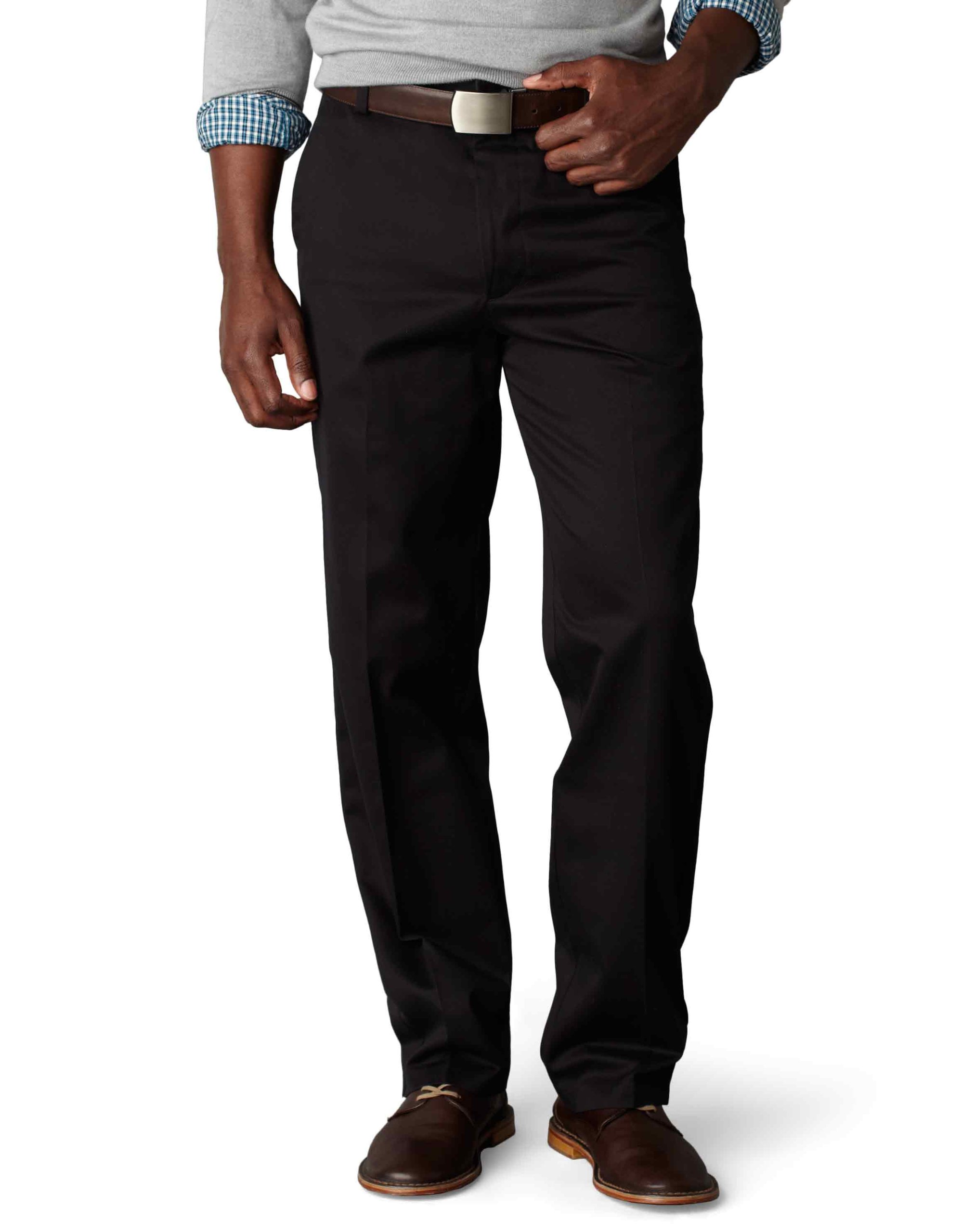 Dockers Men's Classic Fit Signature Khaki Pants D3, Black (Cotton