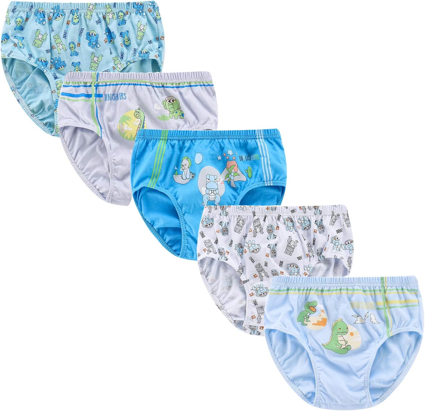 Boy's Boxer Briefs Cotton Car Dinosaurs 6 Pack Underwear for 2-12 Years