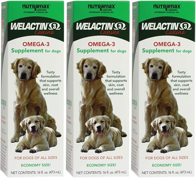 Nutramax Welactin Omega 3 Nutritional Supplement for Dogs, 480 ML