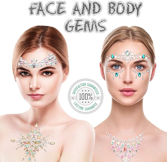 Face Gems Body Gems 4 Patterns Face Jewels and Body Jewels For