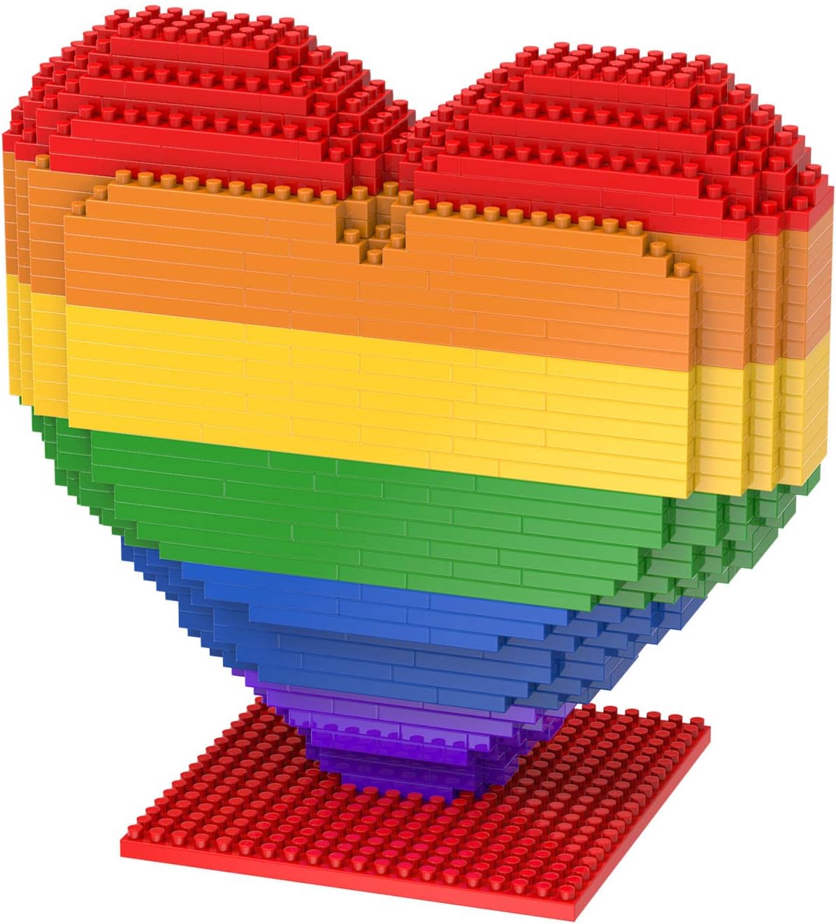 FOCO Officially Licensed Rainbow Heart BRXLZ 3D Bricks Construction Toy Model