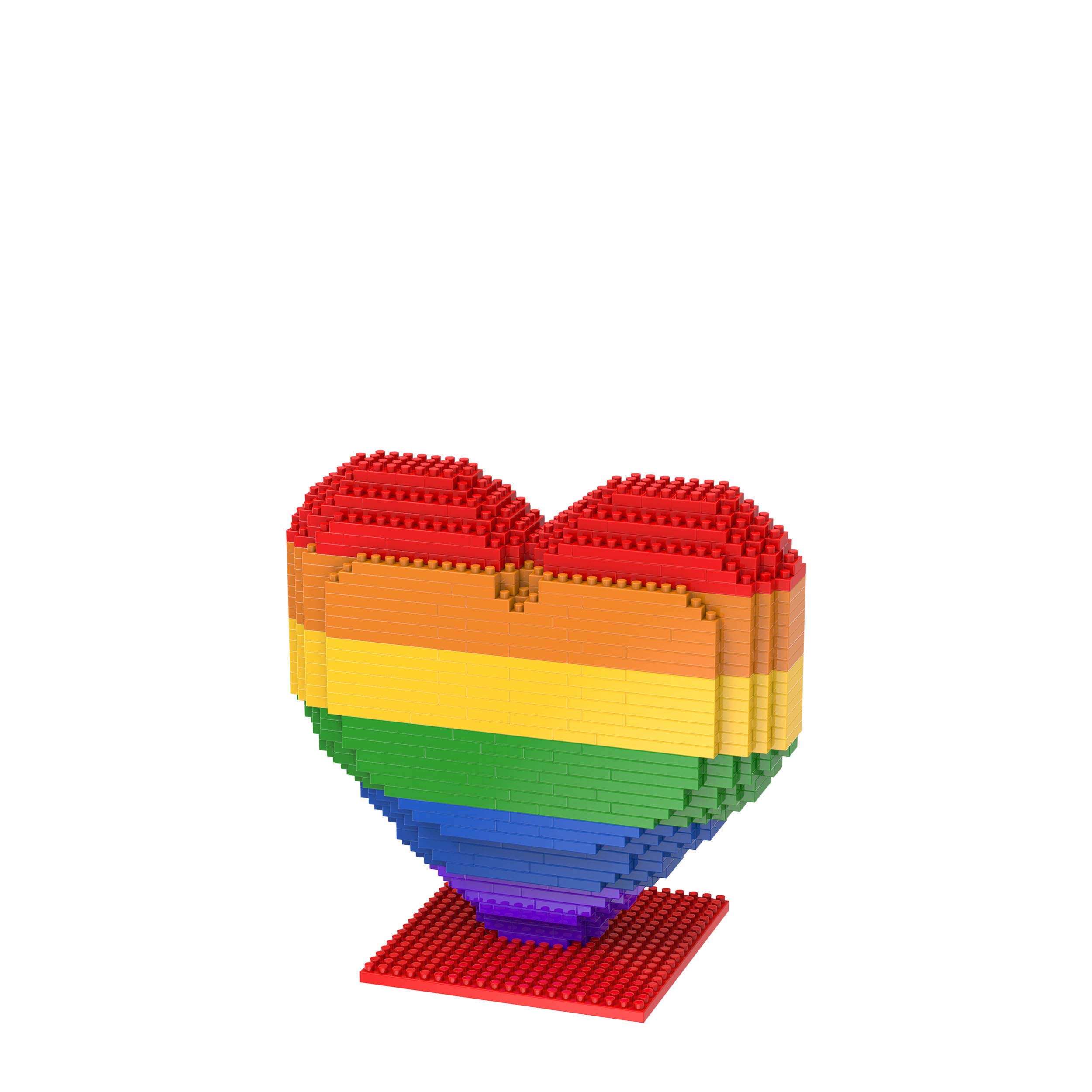 FOCO Officially Licensed Rainbow Heart BRXLZ 3D Bricks Construction Toy Model