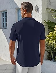 COOFANDY Men's Summer Henley Shirt Short Sleeve