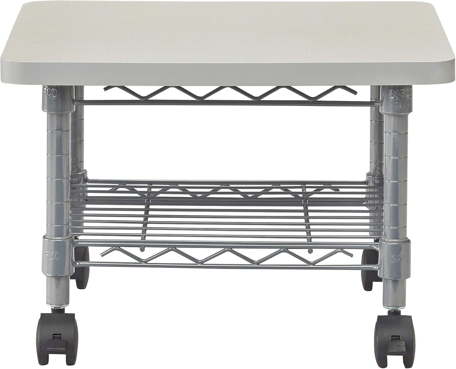 Safco Products Under Desk Printer/Fax Stand , Gray Powder Coat Finish, Swivel Wheels for Mobility: Furniture & Decor