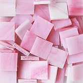 1.5x1.5 cm Glass Mosaics Pieces Stained Glass, Assorted Colors and Square Shapes, 130pcs/200g (Pink)
