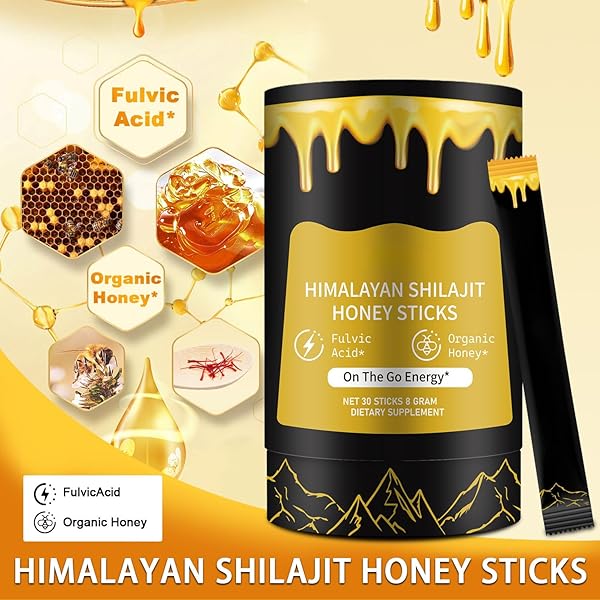 SH-ILAJIT HONEY STICKS,PURE HIMALAYAN RESIN,HIMALAYAN PURE SHILAJIT STICKS WITH HONEY & SAFFRON FOR ENERGY BOOST,INDIVIDUALLY WRAPPED,30 FOR MEN & WOMEN