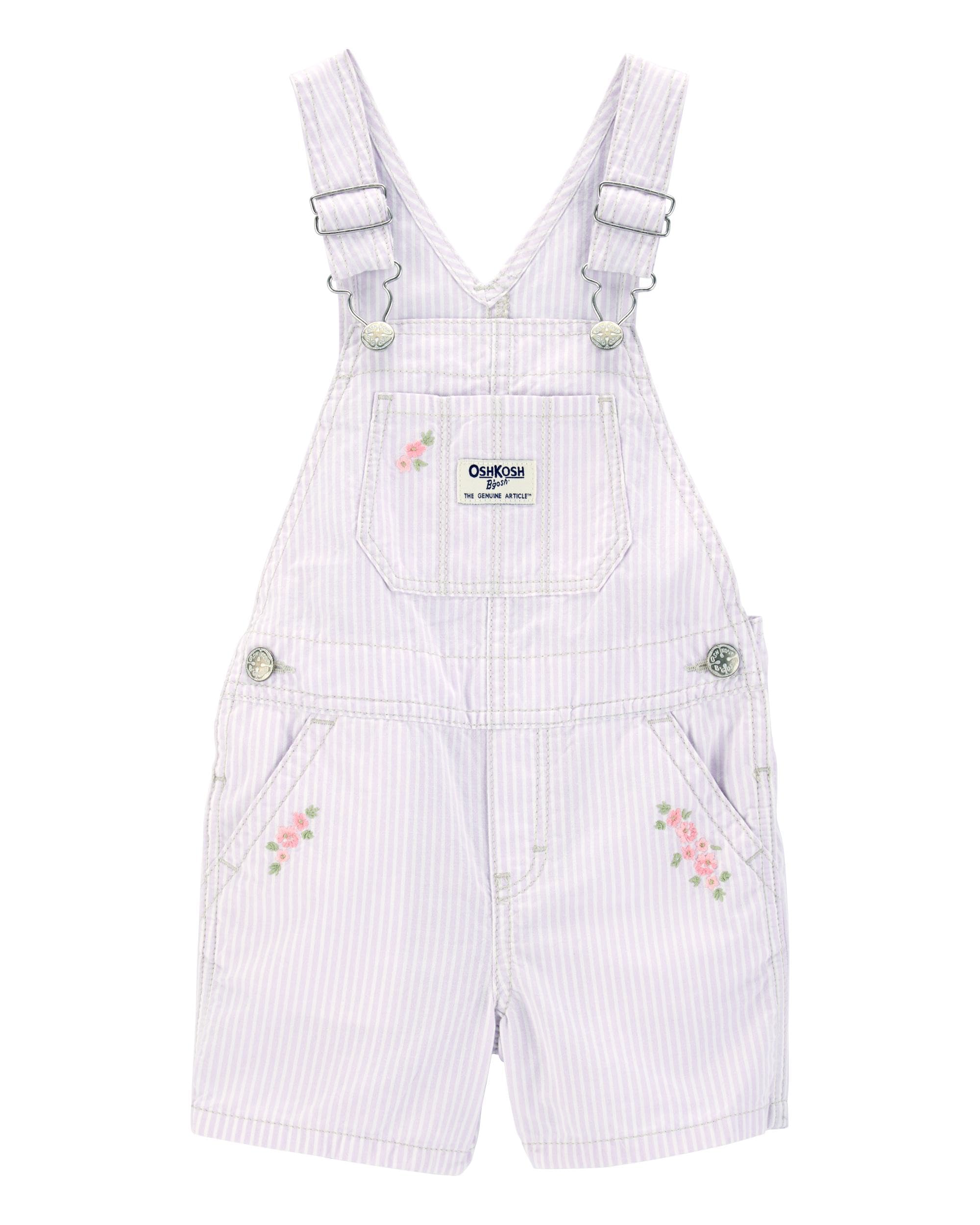 Oshkosh Girl World’s Best Overalls, Purple Stripe, 12M