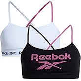 Reebok Girls Training Bras - 2 Pack Girls Bras Racerback Crop Cami Bralette with Removable Pads - Soft Seamless Bra for Teens