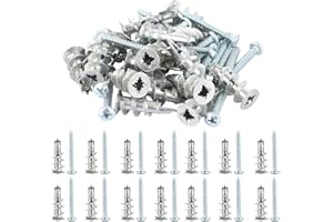 MUXHEL 240Pcs Drywall Anchors and Screws Kit, Heavy Duty Heavy Duty Zinc Self Drilling Drywall Anchors with #8 x 1-1/4'' Scre