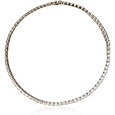 Amazon Essentials Women's Platinum Plated Sterling Silver Tennis Necklace with Round Cut Infinite Elements Cubic Zirconia (previously Amazon Collection)