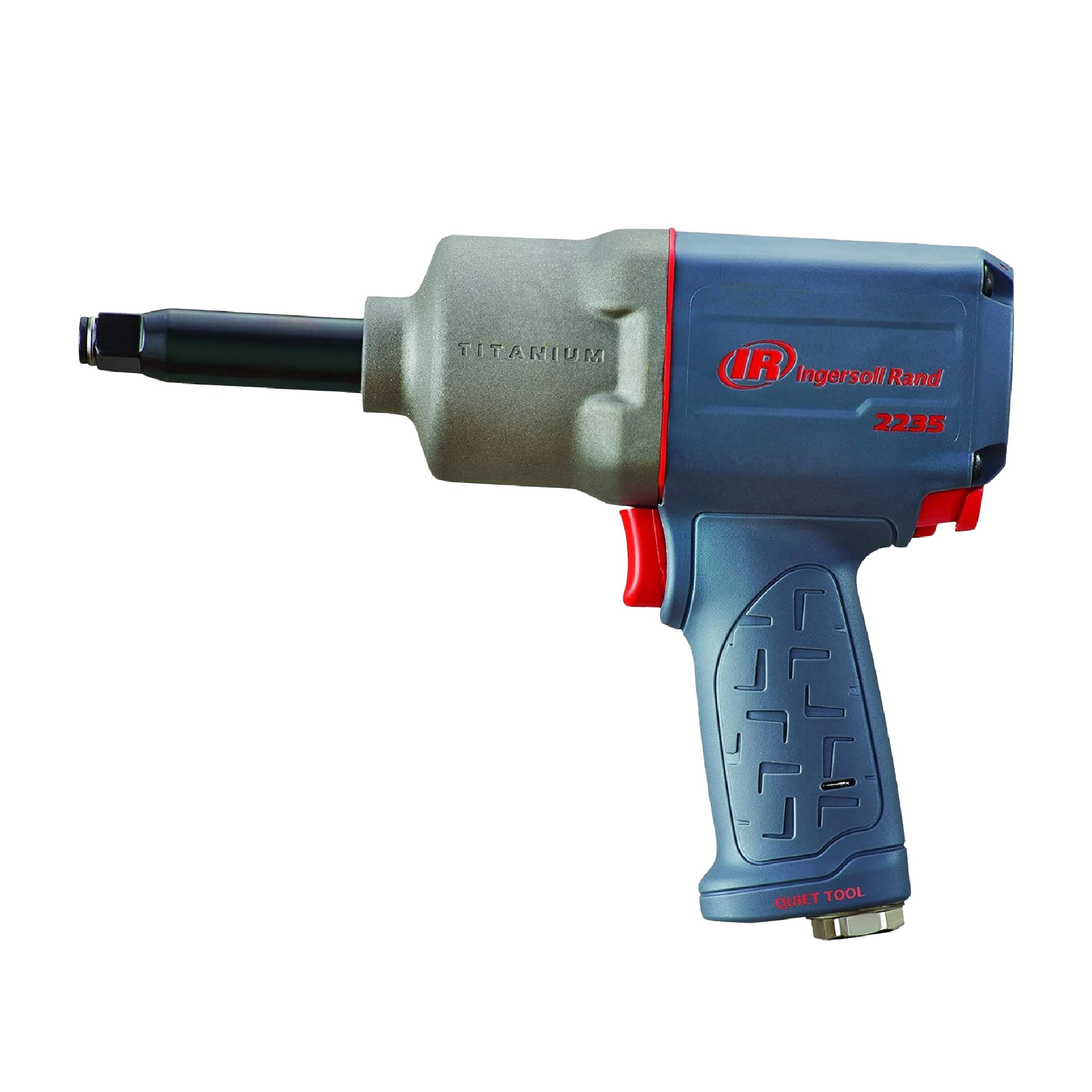 Ingersoll-Rand Air Impact Wrench 2235QTiMAX-2, 1/2" Quiet Titanium, with Extended Anvil for Heavy Duty Work, Air Pressure Torque Wrench for Your Workshop