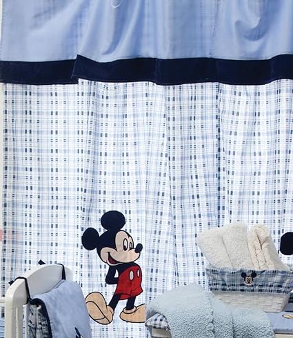 Baby Bedding Design Blue Mickey Mouse 2 Curtains Amazon Co Uk Baby