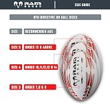 Ram Rugby Squad Trainer Rugby Ball Size 5 – Hand Stitched 3-Ply, 3D Grip view 8