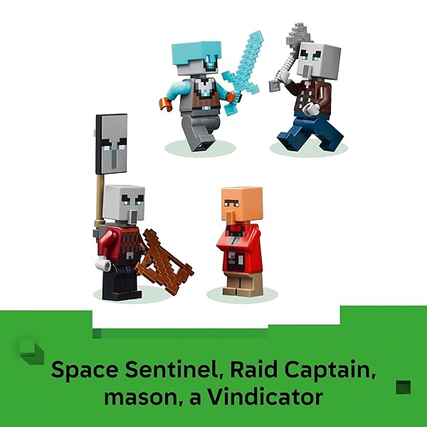 LEGO MINECRAFT THE PILLAGER OUTPOST AND RAVAGER BUILDING TOY – VIDEO GAME BUILDING BLOCKS FOR KIDS, BOYS & GIRLS, AGES 9+ – INCLUDES SPACE SENTINEL & 3 MINIFIGURES – GIFT IDEA FOR GAMERS – 21278