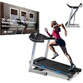 WELLFIT Home Treadmill 400+LB Capacity, 4.0HP Heavy Duty Treadmill Foldable | Small Commercial Treadmills with 15% Auto Incline, Climb Running, with Safety Handrail, Wide Belt 18*43 in, 95% Pre-installed